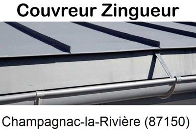 Photo toiture zinc Champagnac-la-Rivière-87150