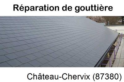 Pose gouttière pvc à Château-Chervix-87380