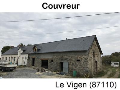 Couverture ardoise à Le Vigen-87110
