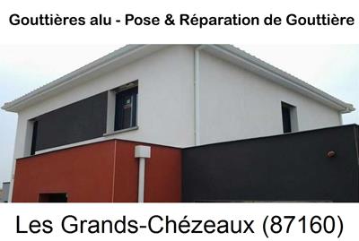 Pose gouttière en alu Les Grands-Chézeaux-87160