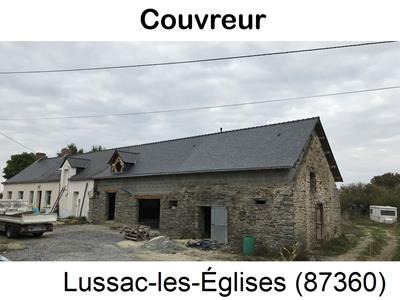 Couverture ardoise à Lussac-les-Églises-87360