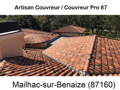 Votre couvreur dans le 87 pour la réparation de votre couverture à Mailhac-sur-Benaize-87160