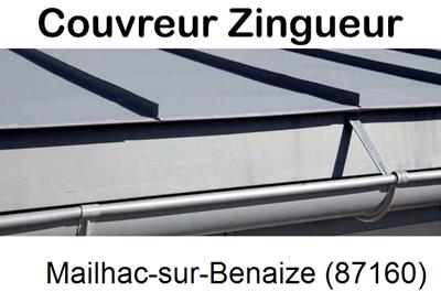 Photo toiture zinc Mailhac-sur-Benaize-87160