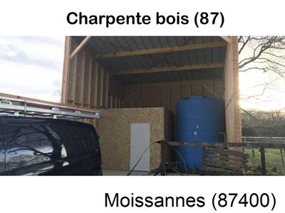 charpente traditionnelle à Moissannes-87400