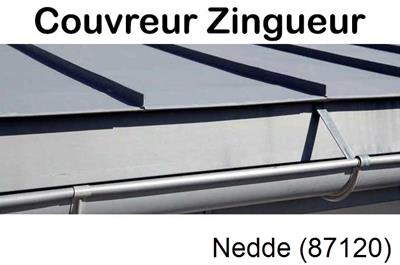 Photo toiture zinc Nedde-87120