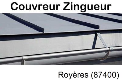 Photo toiture zinc Royères-87400