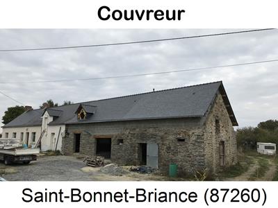 Couverture ardoise à Saint-Bonnet-Briance-87260
