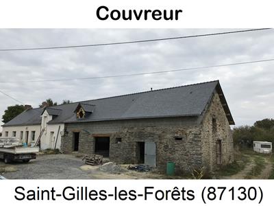 Couverture ardoise à Saint-Gilles-les-Forêts-87130