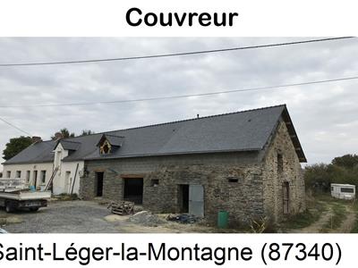 Couverture ardoise à Saint-Léger-la-Montagne-87340