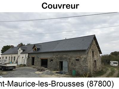 Couverture ardoise à Saint-Maurice-les-Brousses-87800