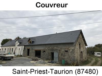 Couverture ardoise à Saint-Priest-Taurion-87480