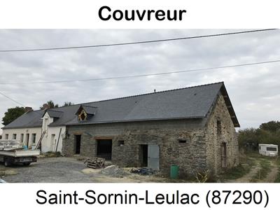 Couverture ardoise à Saint-Sornin-Leulac-87290
