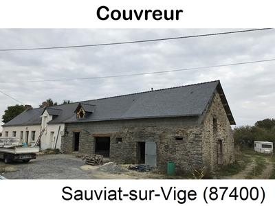 Couverture ardoise à Sauviat-sur-Vige-87400